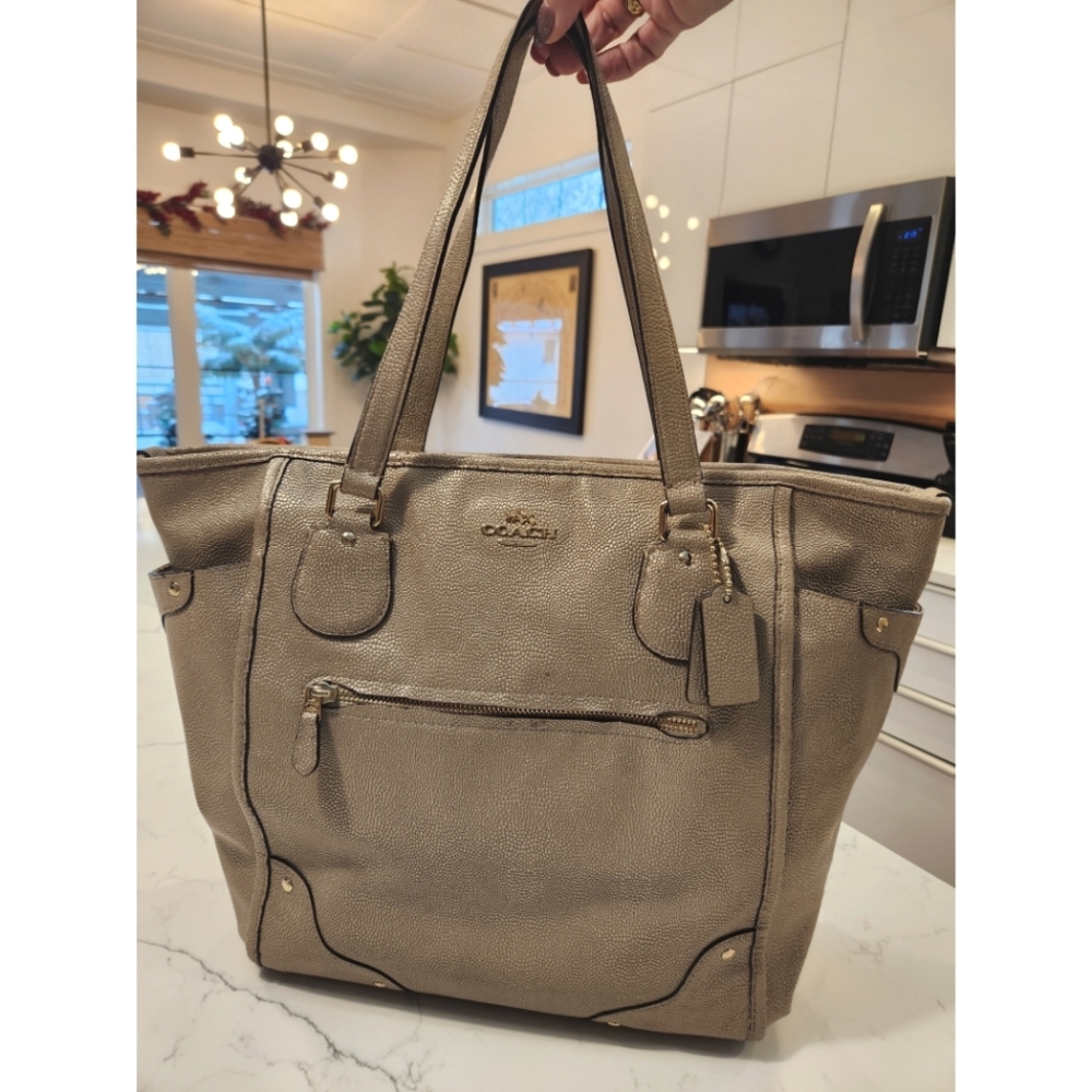Coach Tote - Champagne pebbled leather with gold hardware
